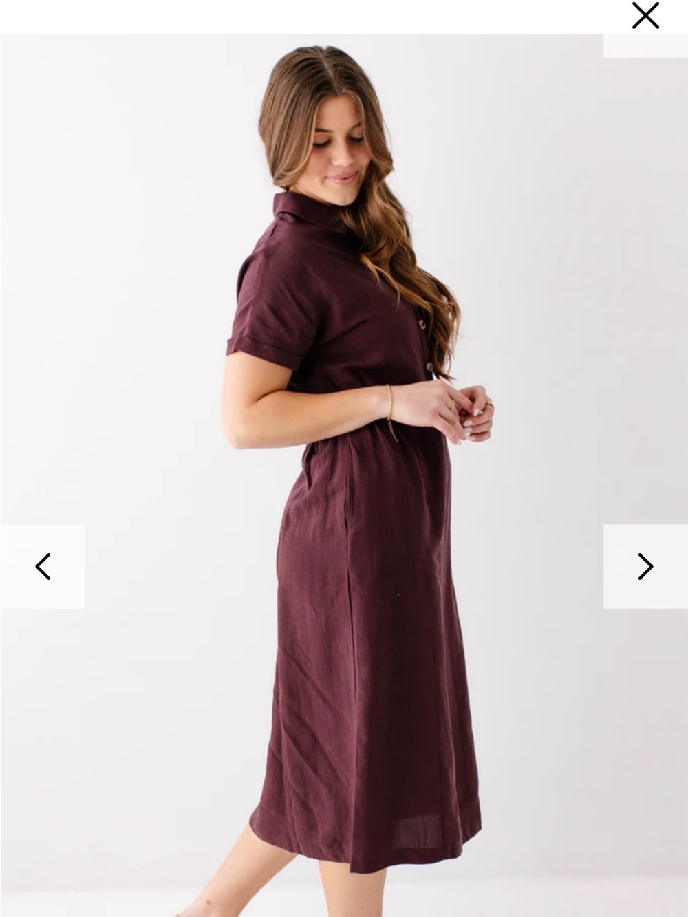 Relaxed Button-Front Linen Midi
